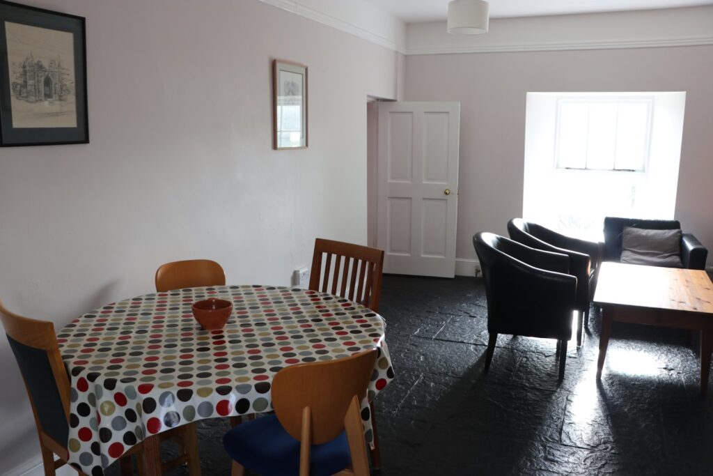 Dining and living area in Newtown House
